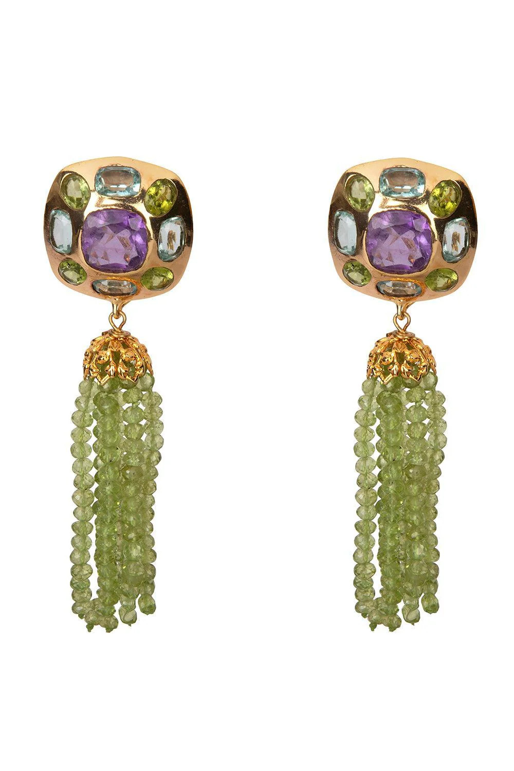 Amethyst Topaz Peridot Dominique Earrings | BOUNKIT JEWELRY | Marissa Collections