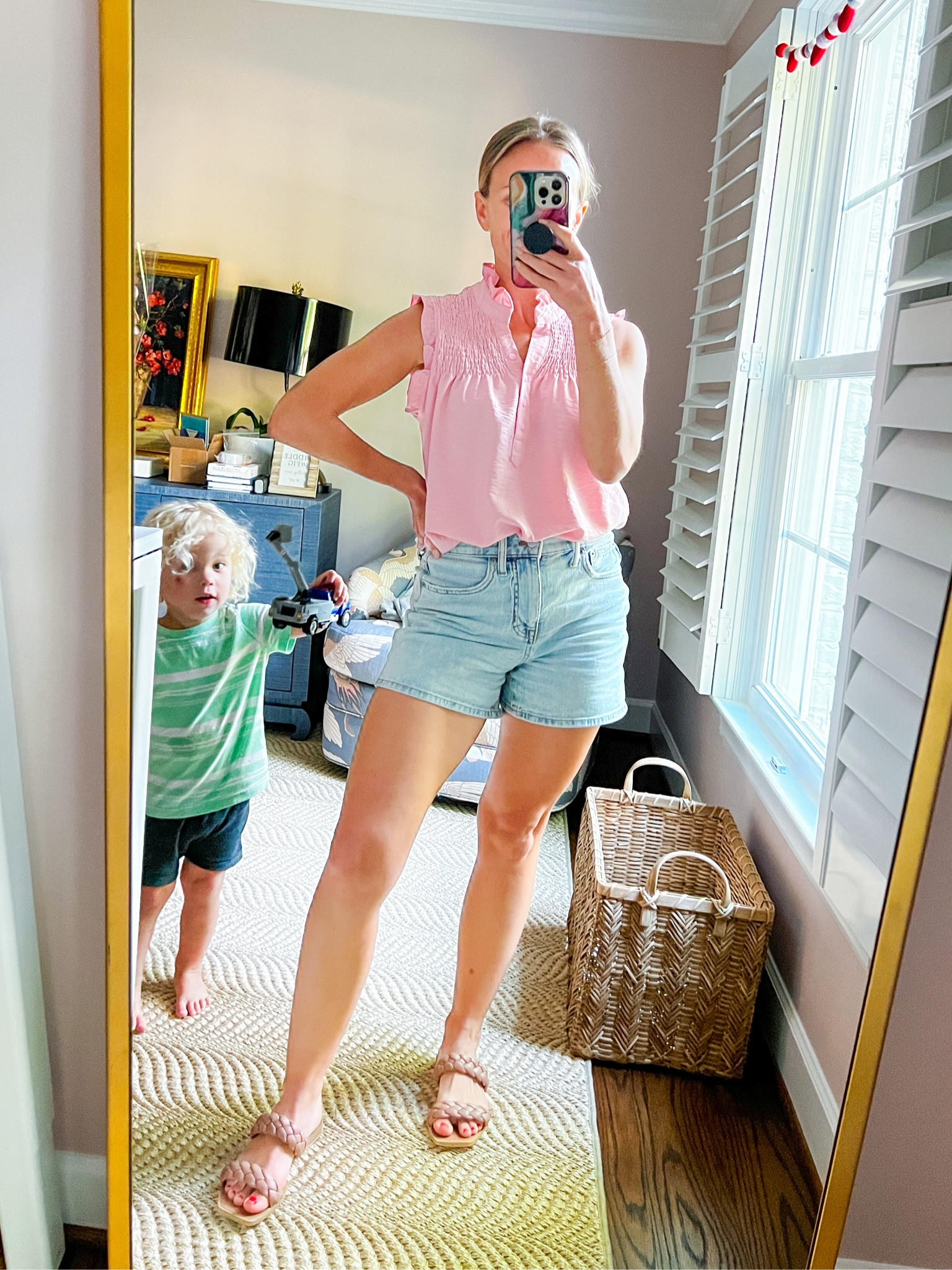 This top and my sandals are Amazon finds! And these light wash denim shorts are so great! They fit true to size but maybe size up if you’re on the fence! 

The top is very long but thin enough to easily tuck  

#LTKstyletip #LTKunder100 #LTKunder50