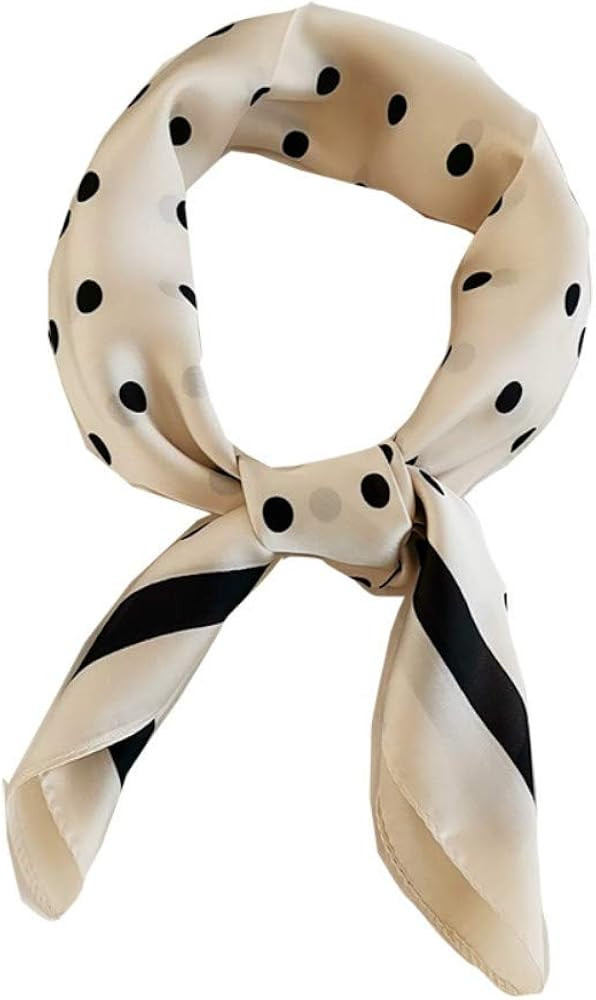 FONYVE Silk Feeling Scarf Medium Square Satin Head Scarf for Women 27.5 × 27.5 inches | Amazon (US)