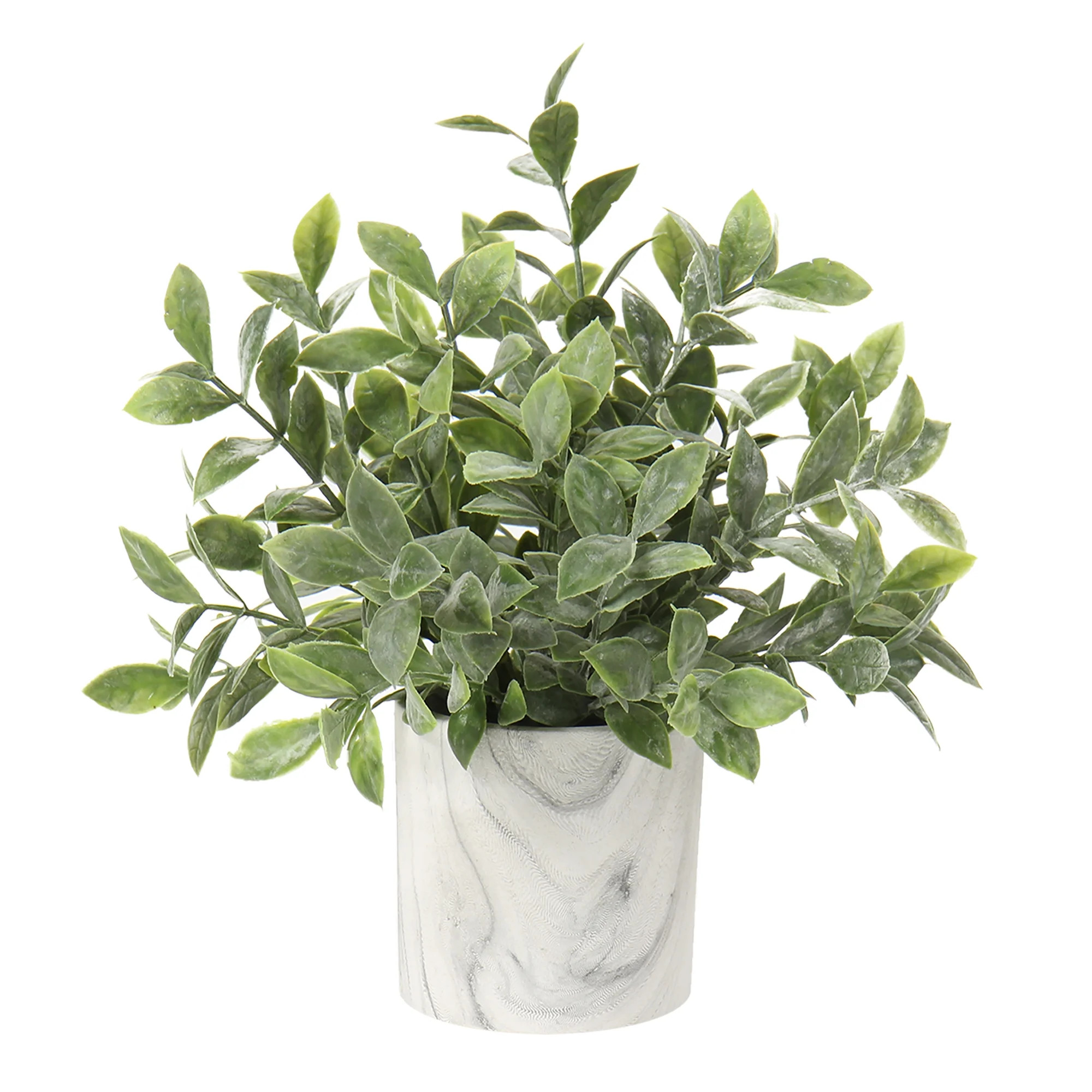 Eucalyptus Rosemary Artificial Potted Plants Fake Greenery Plants in Marble Pot Mini Faux Plants ... | Walmart (US)