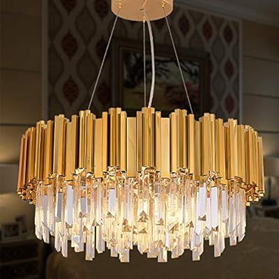 MEELIGHTING Gold Plated Luxury Modern Crystal Chandelier Lighting Contemporary Raindrop Chandelie... | Amazon (US)