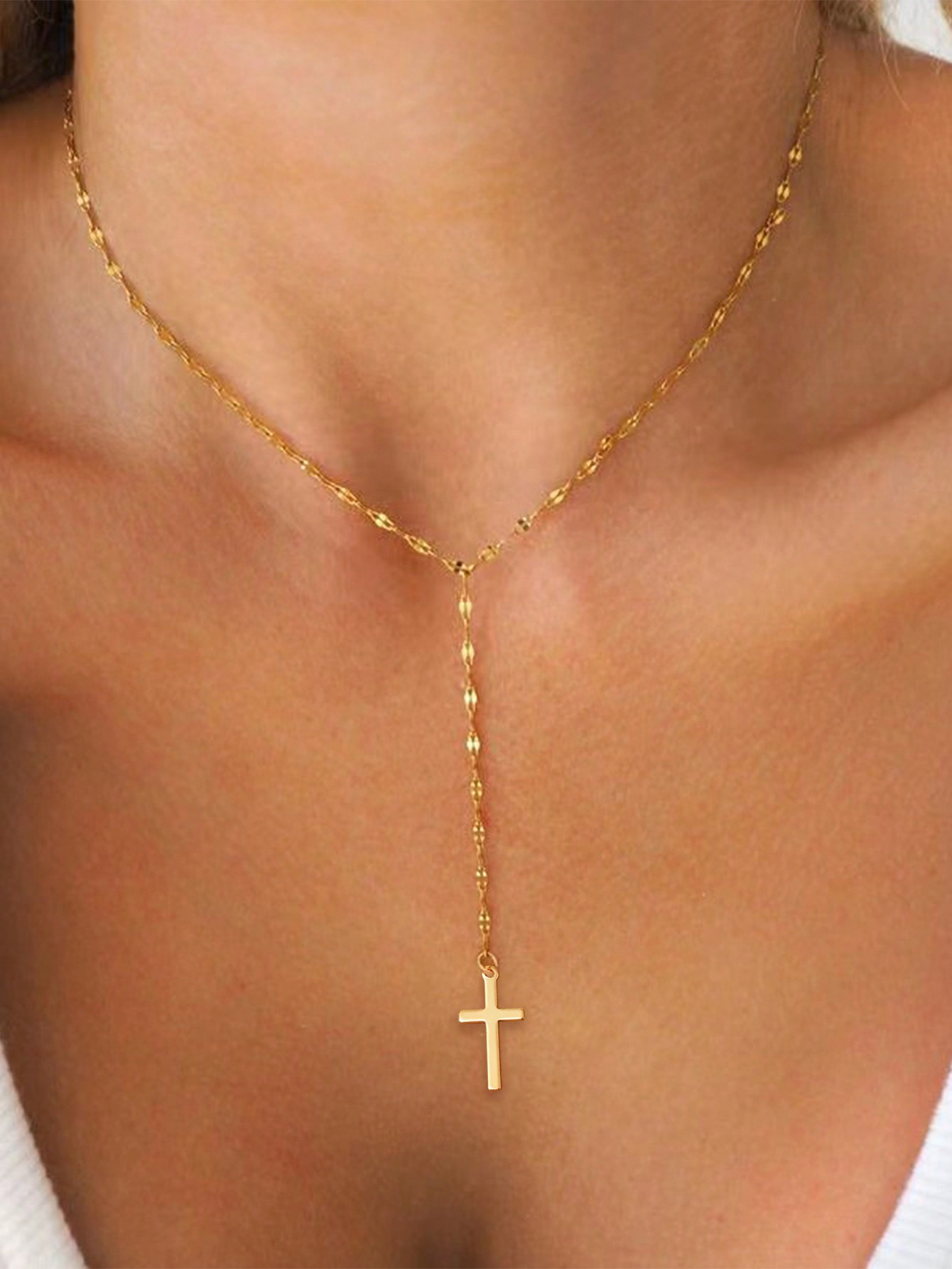 Nooxian 1pc French Vintage Cross Pendant Necklace For Women, Unique Design Valentine's Day Gift | SHEIN