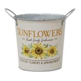 7.5" White Sunflower Galvanized Bucket by Ashland® | Michaels Stores