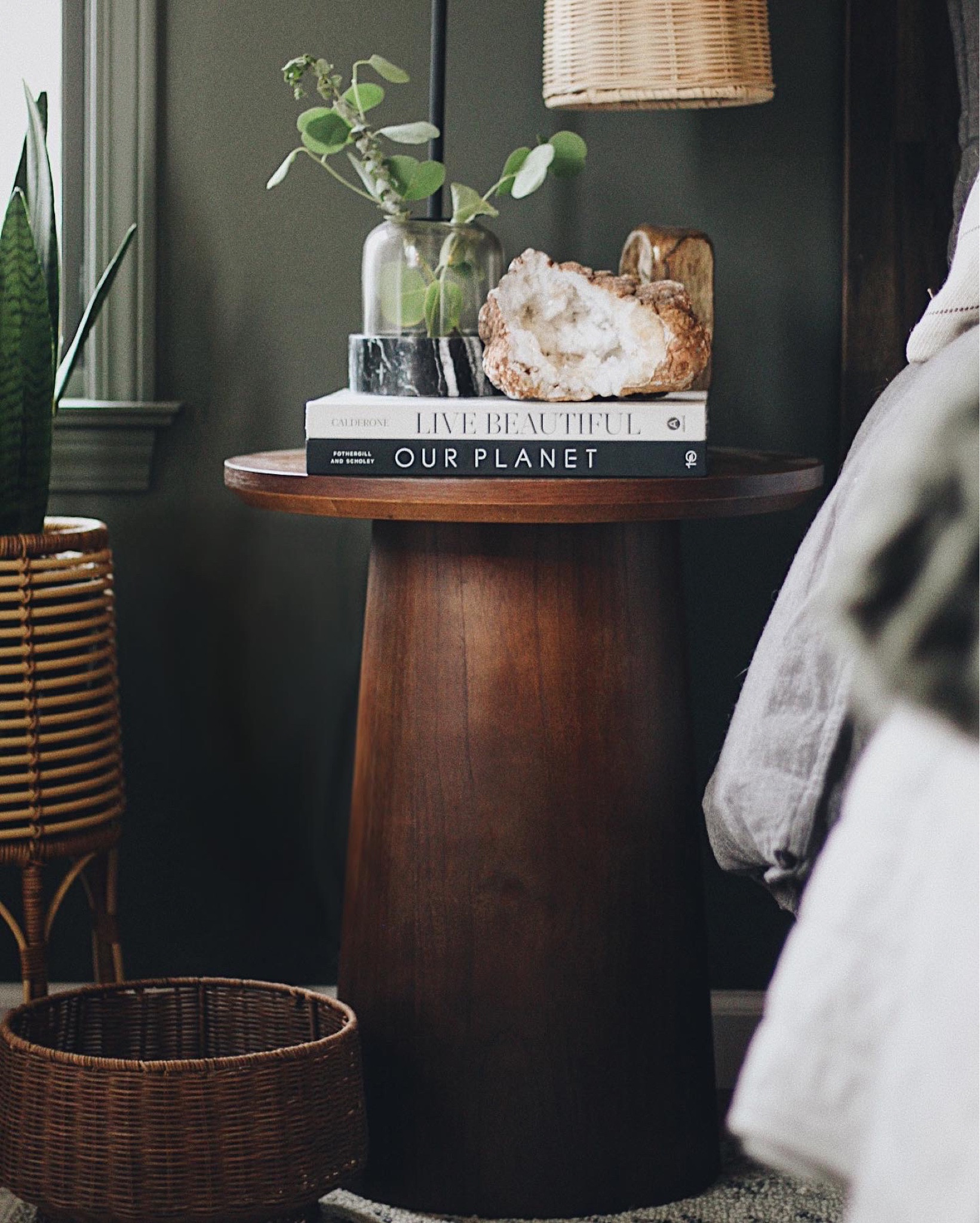 Accent and side tables are always hard to style. Here’s some inspiration from one I styled :) earthy, natural and moody tones for the perfect masculine bedroom.

#LTKmens #LTKFind #LTKhome