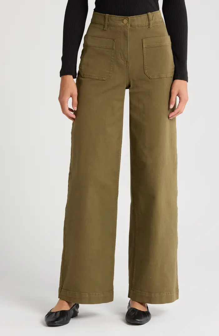 Caslon® Ultra High Waist Patch Pocket Wide Leg Pants | Nordstrom | Nordstrom