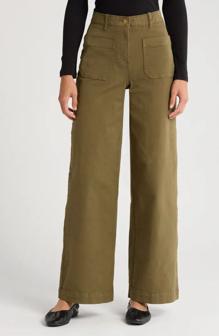 Ultra High Waist Patch Pocket Wide Leg Pants | Nordstrom