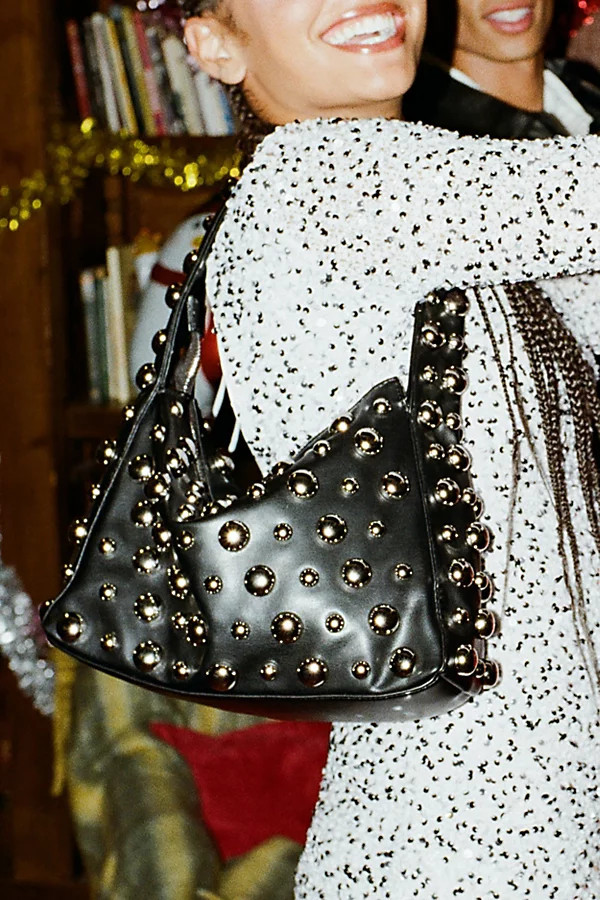 Silence + Noise Mona Studded Shoulder Bag in Black, Women's at Urban Outfitters | Urban Outfitters (US and RoW)