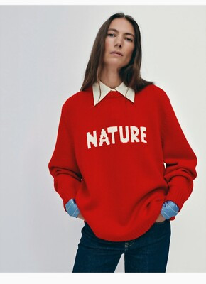 Bella Freud x M&S Merino Wool Nature Oversized Jumper Cashmere Red Poppy Medium  | eBay | eBay UK