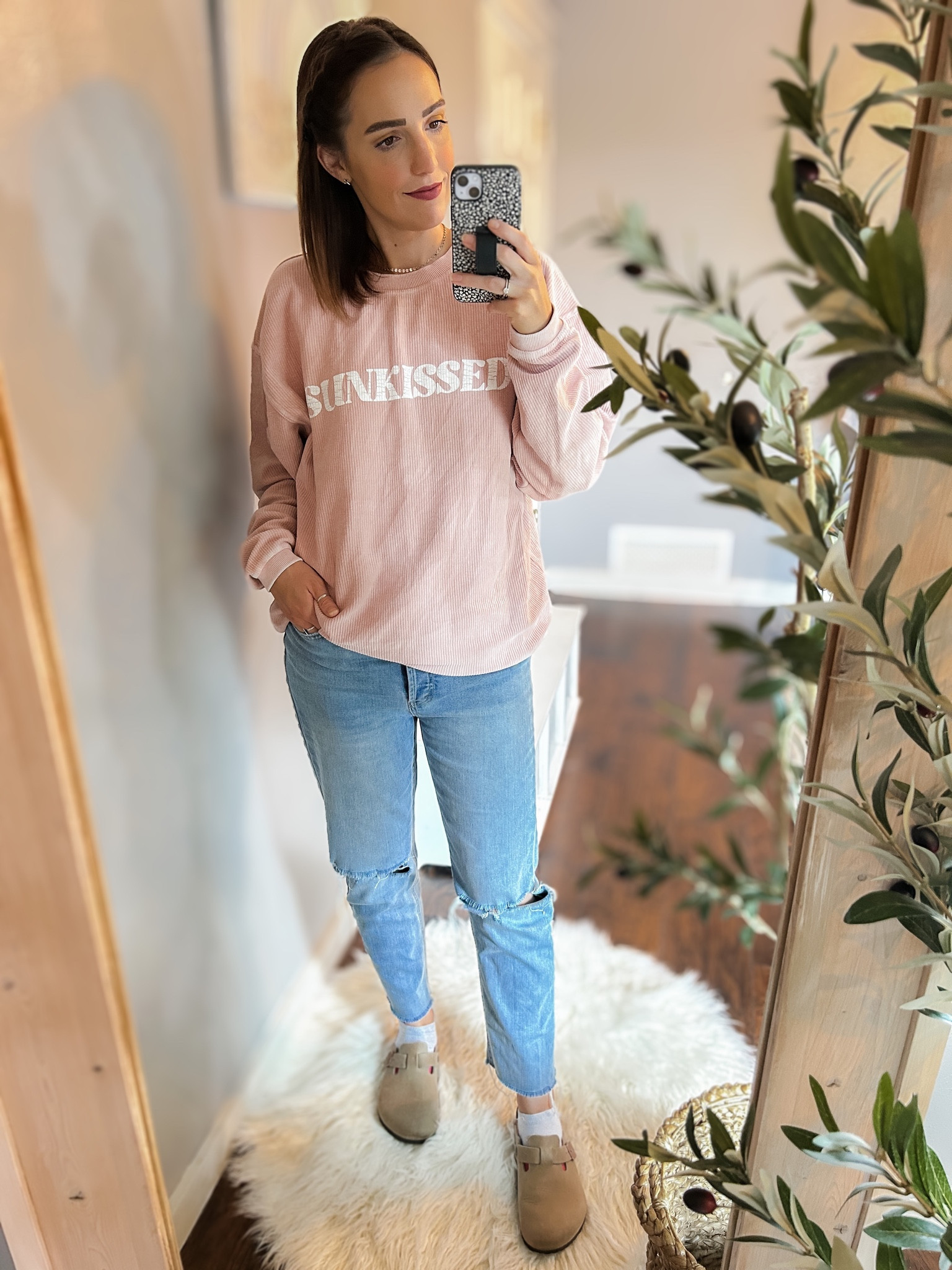 Distressed jeans from Target — TTS, 6
Birkenstocks
Everyday necklace

I linked this corded pullover in several different styles because the Sunkissed version isn’t in stock. I am wearing my normal size M and it’s oversized  

#LTKstyletip #LTKfindsunder100 #LTKSeasonal