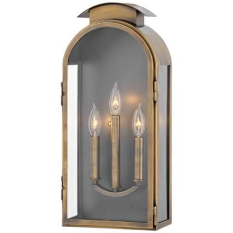 Hinkley Rowley 21" High Light Antique Brass Outdoor Wall Light - #44T02 | Lamps Plus | Lamps Plus
