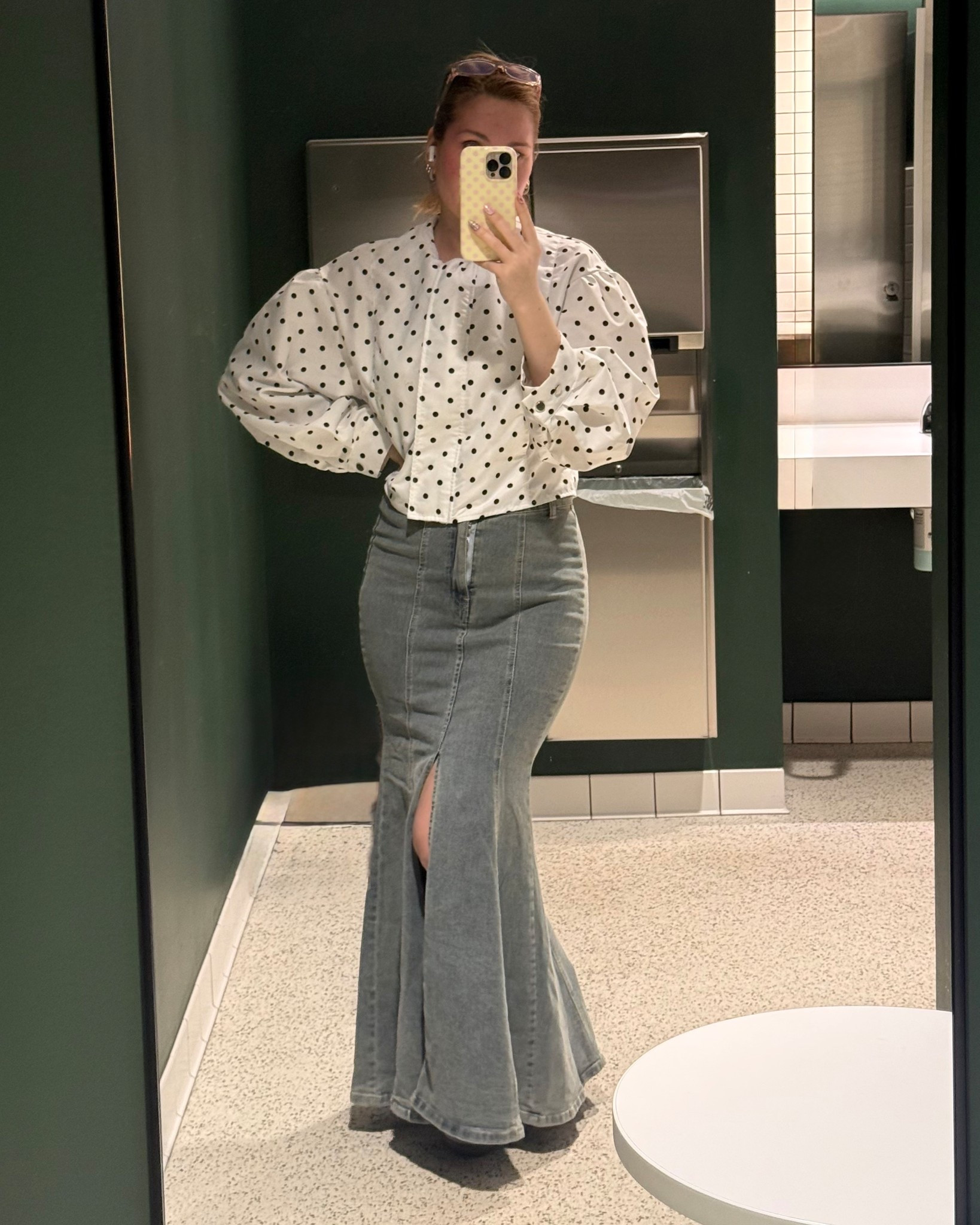 Office look of the day! Shein top, PLT skirt (cannot find the exact one, potentially sold out! But i found similar, i think) and i got Sambas on my feett

#LTKWorkwear