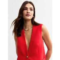 Women's Red One Button Tailored Waistcoat New Look | New Look (UK)
