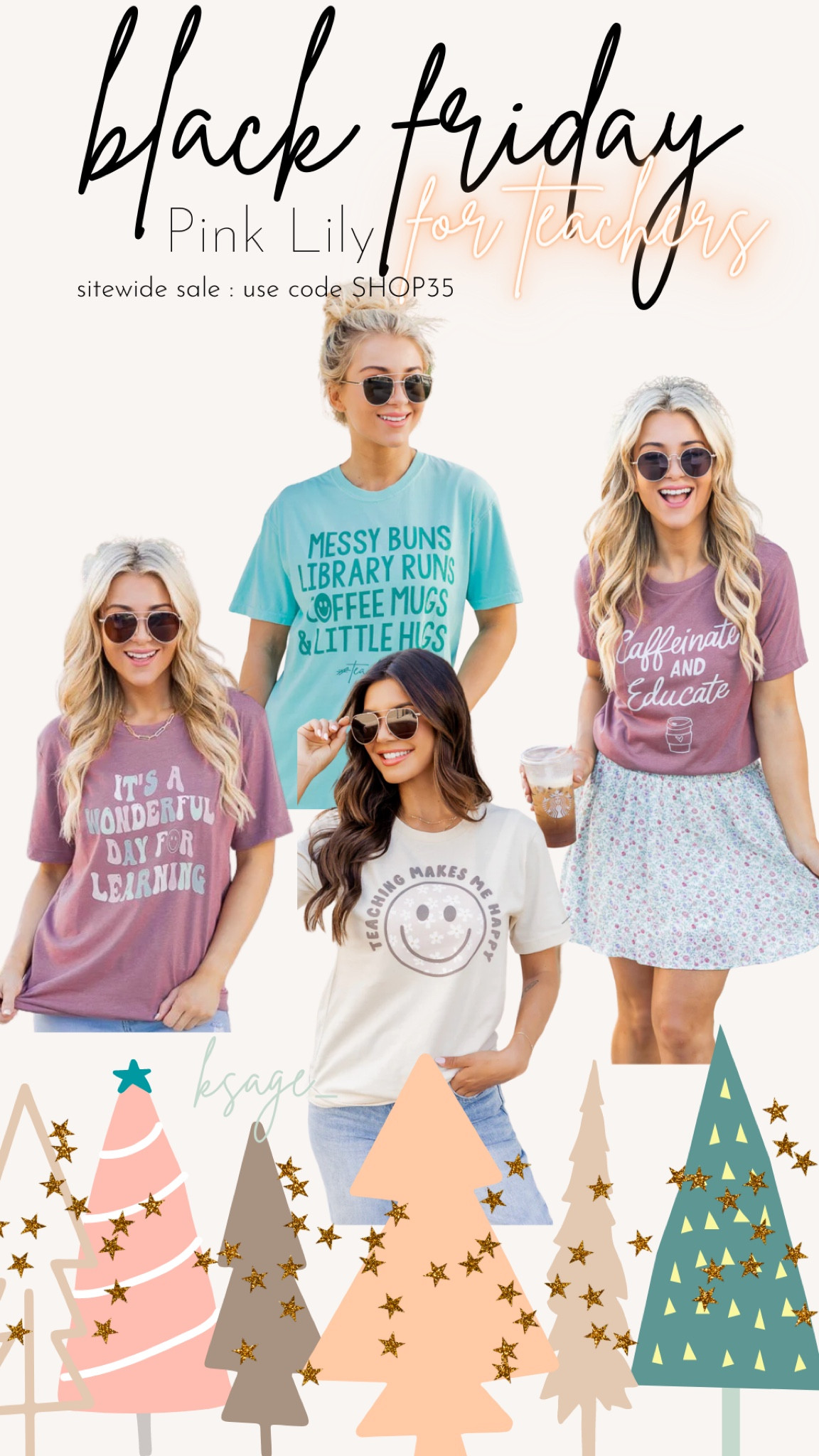 Pink Lily Black Friday Sale 
Teacher Edition - Education 
use code SHOP35 for 35% off store wide 

#LTKCyberweek #LTKsalealert #LTKGiftGuide