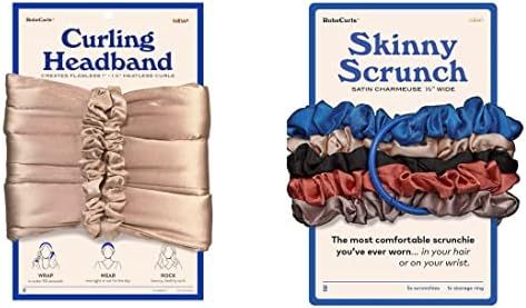 RobeCurls Original Cream Heatless Curling Headband and RobeCurls Satin Skinny Scrunchies Multi Color | Amazon (US)