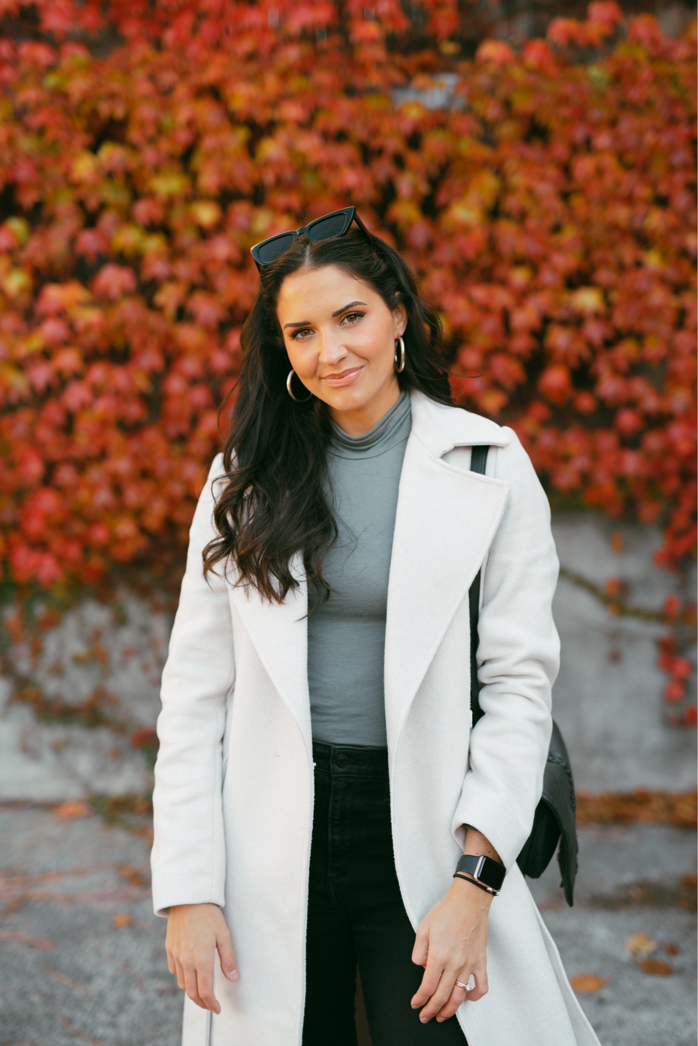 This wall of fall leaves was giving me all the feels! Love this tie belt coat it’s perfect for fall and winter. Also Abercrombie is having a cost sale 30% off! #tiebeltcoat #trenchcoat #longpeacoat #peacoat #wintercoat #fallcoat #thanksgiving #thanksgivingoutfit #tallboots #falloutfits #hm #abercrombie