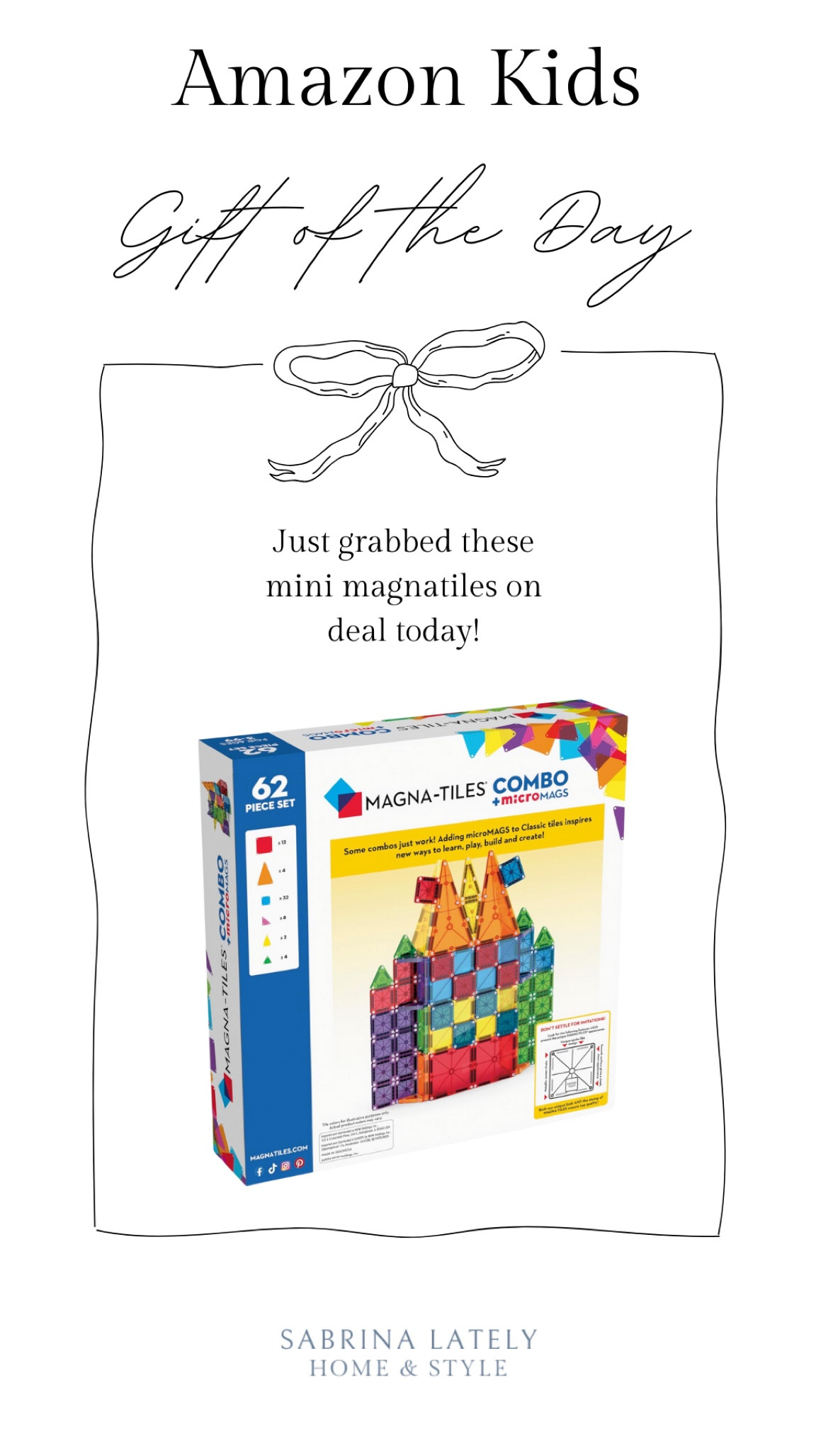 Tagging all the magnatile expansion packs on sale at the link below! Hands down the best toy we own for our 4 and 8 year olds, year after year!

Holiday gift for kids, kids toys, Santa gift, gift for 8 year old, gift for 7 year old, gift for 6 year old, gift for 5 year old, gift for 4 year old, gift for 3 year old, Christmas toys 

#LTKSaleAlert #LTKKids #LTKGiftGuide