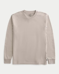 Relaxed Long-Sleeve Heavyweight Cotton Crew T-Shirt | Hollister (US)