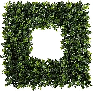Pure Garden Boxwood Wreath - 16.5-Inch Square UV Resistant Artificial Spring, Summer, Fall or Win... | Amazon (US)
