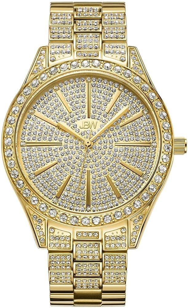 JBW Luxury Women's Cristal 0.12 Carat Diamond Wrist Watch with Stainless Steel Link Bracelet | Amazon (US)