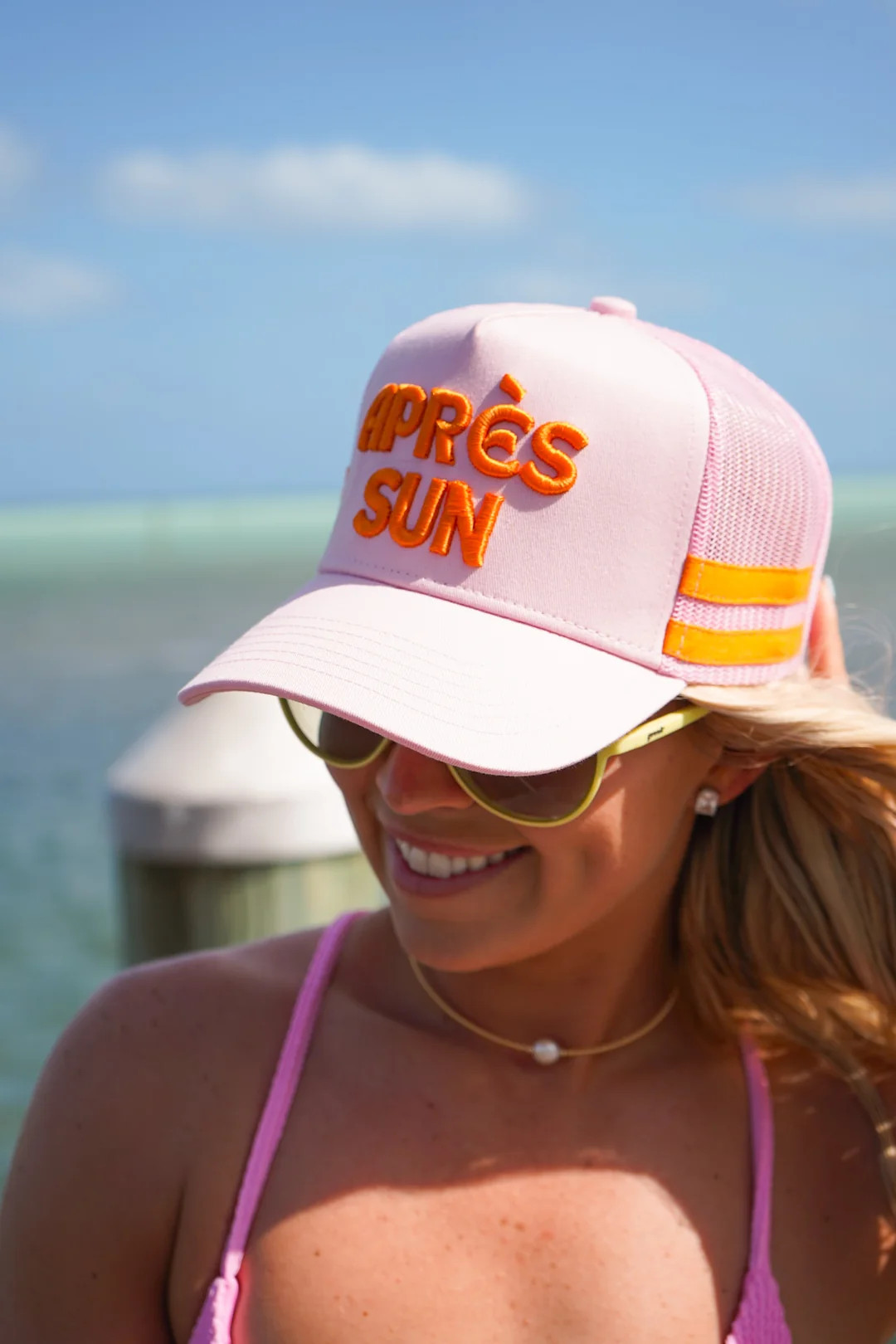 Apres Sun - Pink Canvas Trucker Hat | KenzKustomz