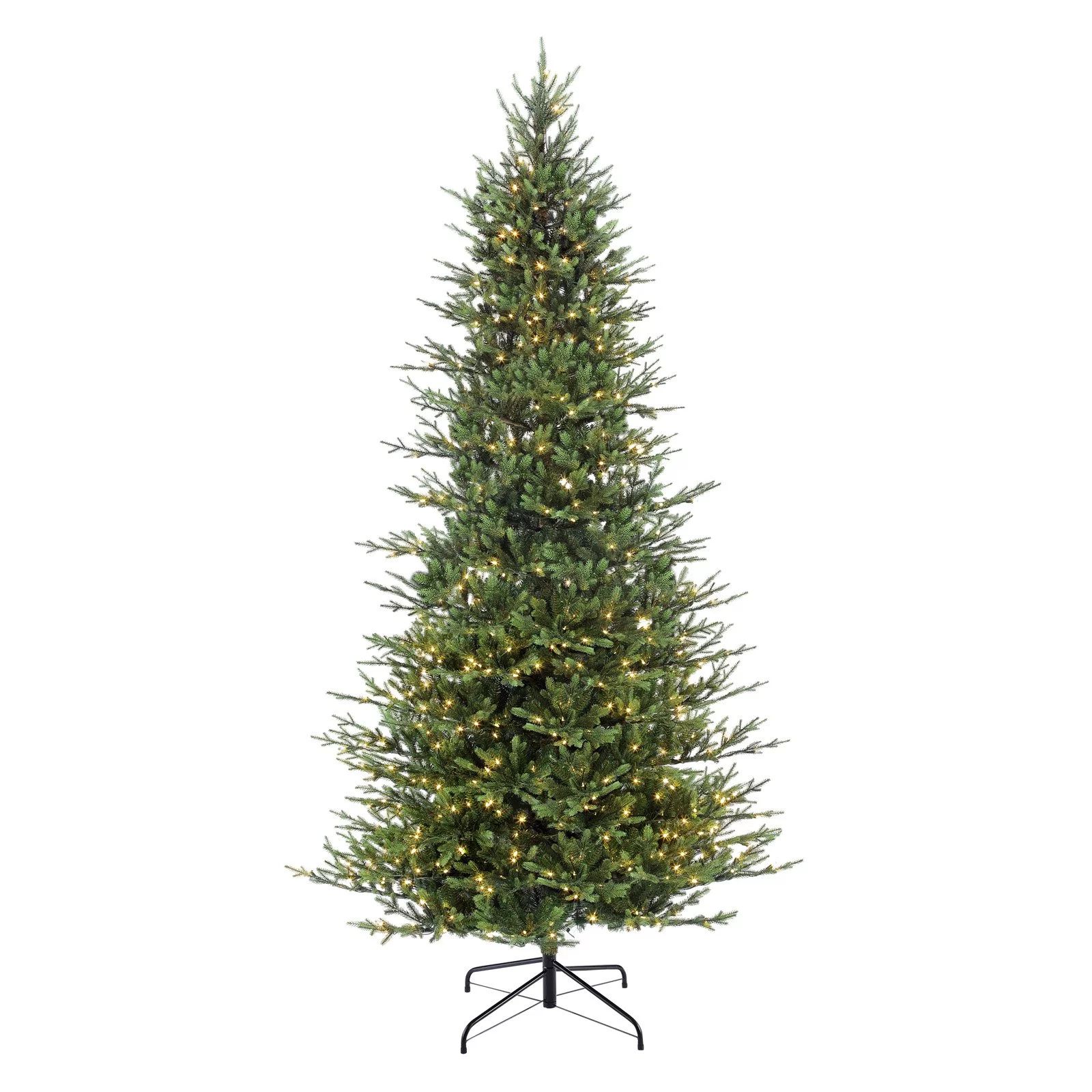 Puleo International Balsam Fir 9 ft. Pre-Lit Slim Artificial Christmas Tree | Walmart (US)