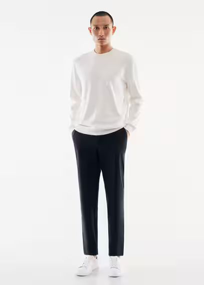Fine-knit cotton sweater off white - Man - XL - MANGO MAN | MANGO (UK)