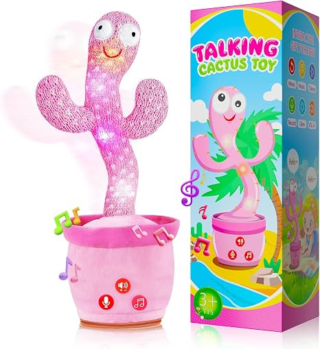Dancing Talking Cactus Toy for Baby Toddlers, Baby Girl Toys 18 Months+, Volume Adjustable, Mimic... | Amazon (US)