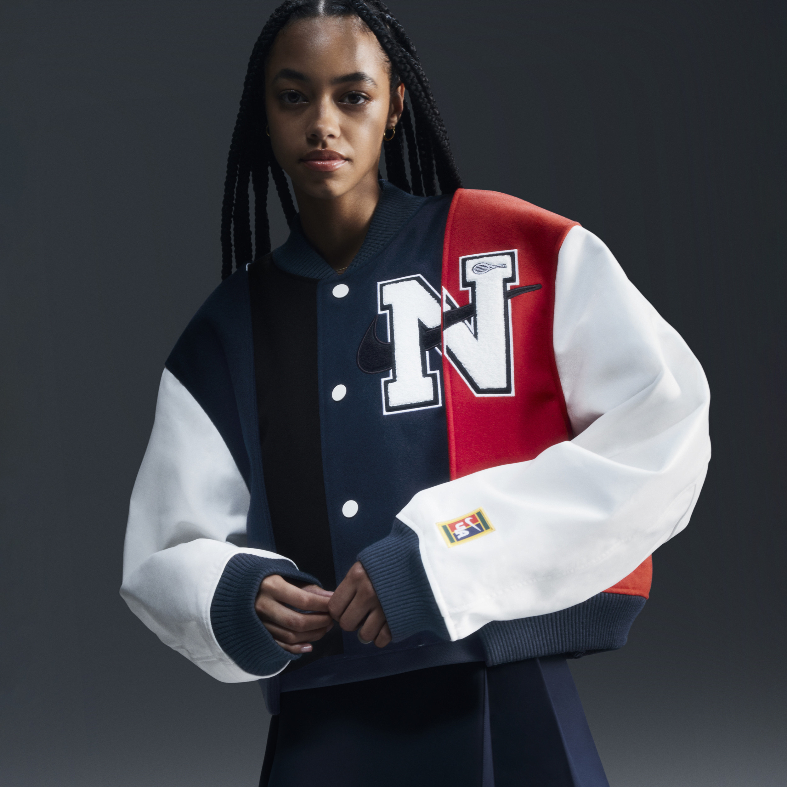 Nike Women's Women by YOON Oversized Varsity Jacket in Black | FZ0280-010 | Nike (US)