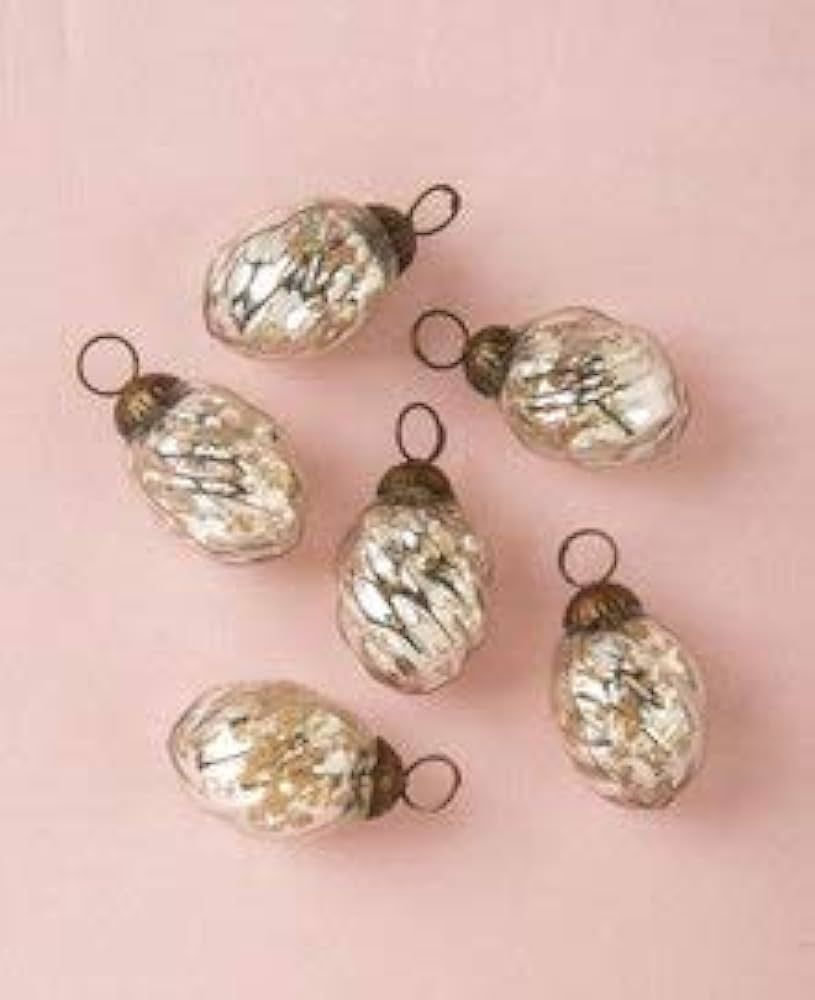Luna Bazaar Mercury Glass Mini Ornaments (1 to 1.5-Inch, Silver, Lois Design, Set of 6) - Great G... | Amazon (US)