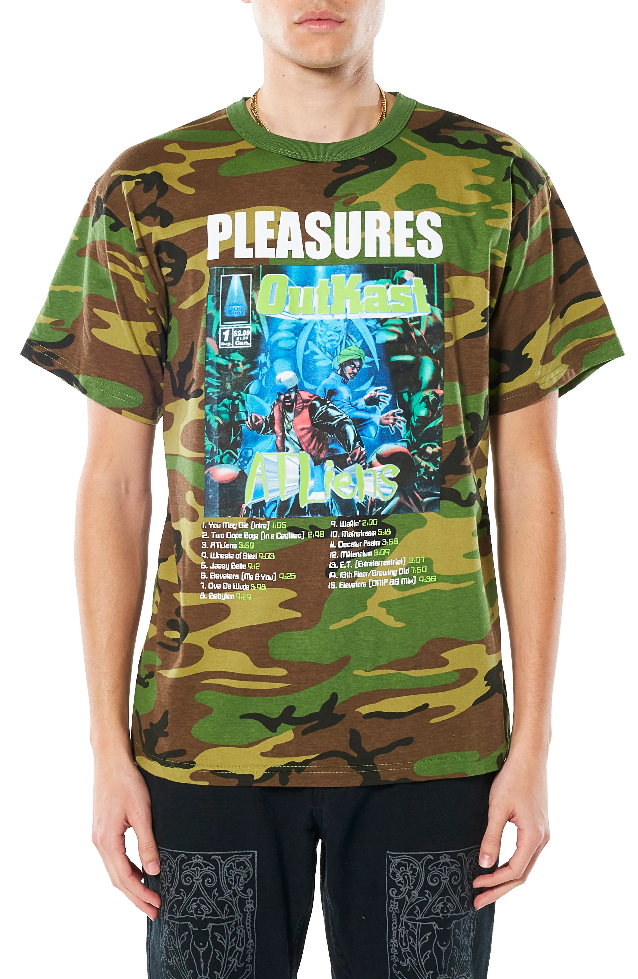 PLEASURES Atliens Graphic Tee in Camo at Nordstrom, Size Xx-Large | Nordstrom