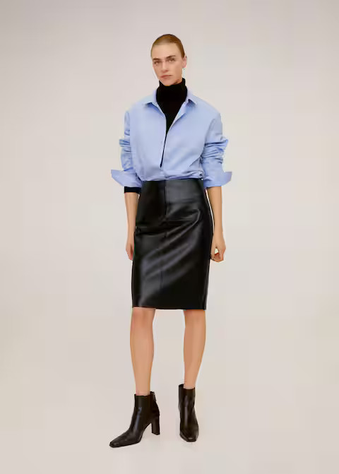 Seams pencil skirt | MANGO (US)