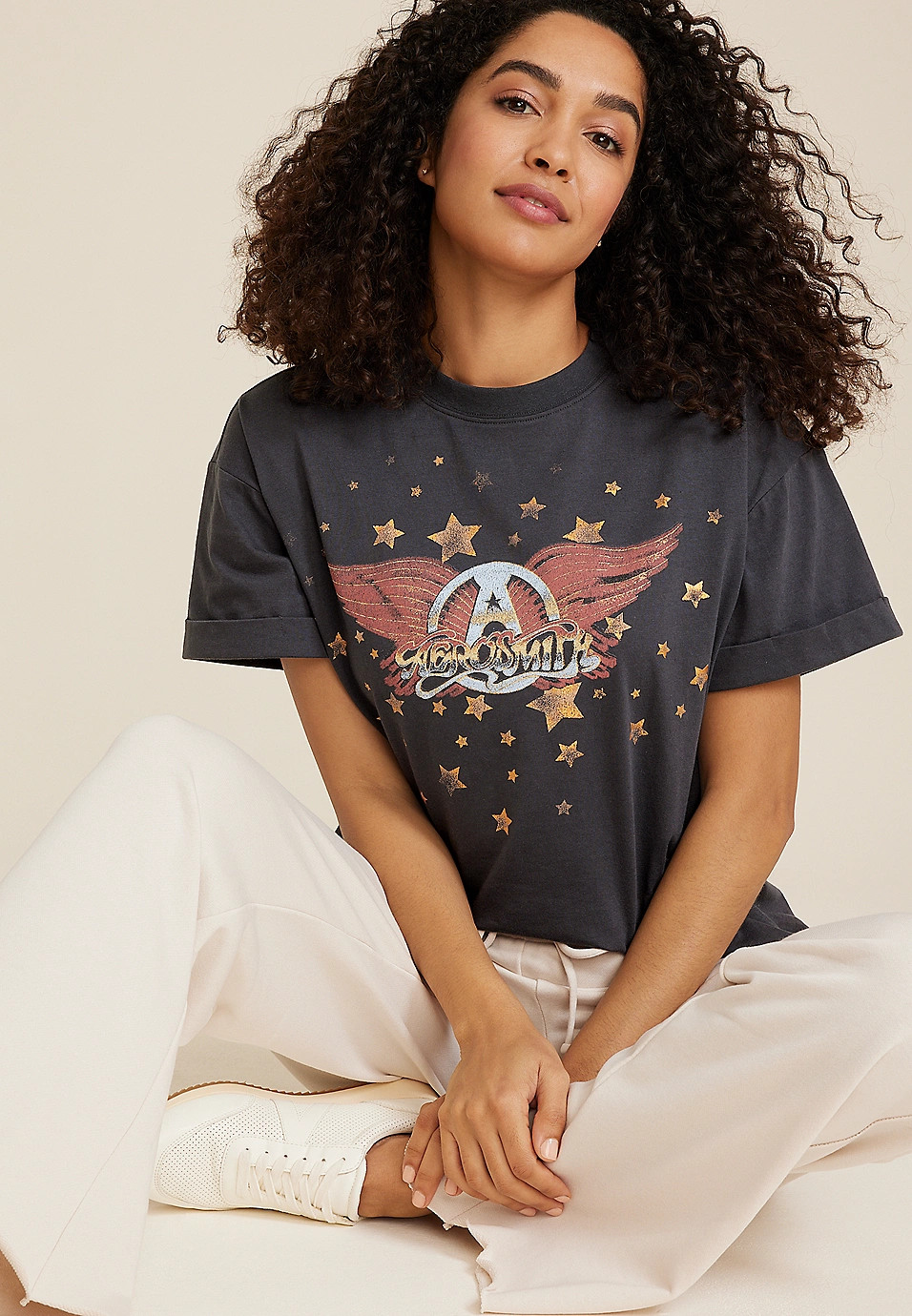 Aerosmith Vintage Oversized Fit Graphic Tee | Maurices