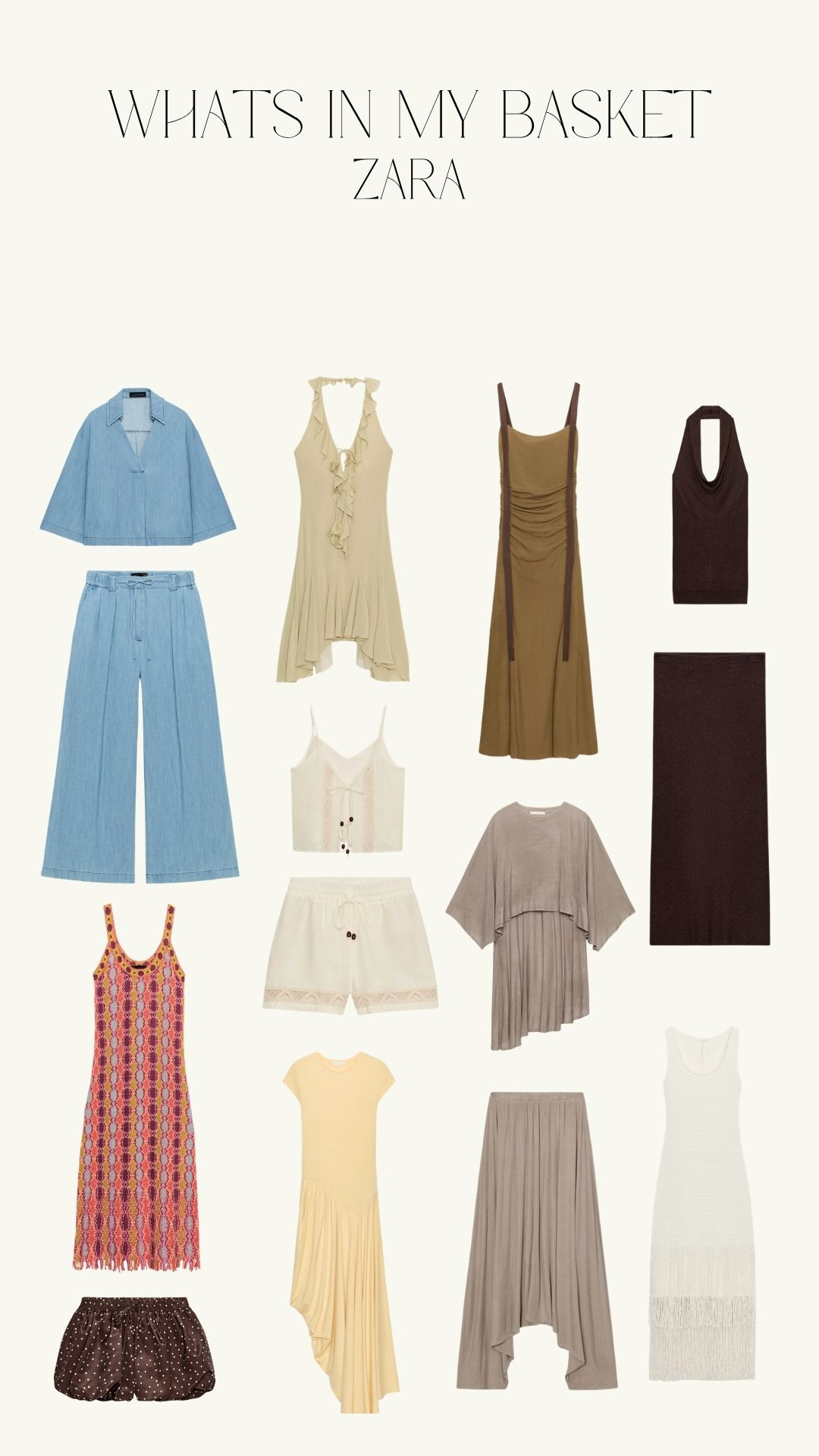 What's in my Zara Basket! 

Zara New In, Summer Capsule Wardrobe, Neutral Zara Outfits, Co-Ord Sets, Knit And Crochet Dresses, Wide Leg, Holiday Evening Dresses, Summer Style, Summer Fashion  

 #LTKuk #LTKspring #LTKsummer