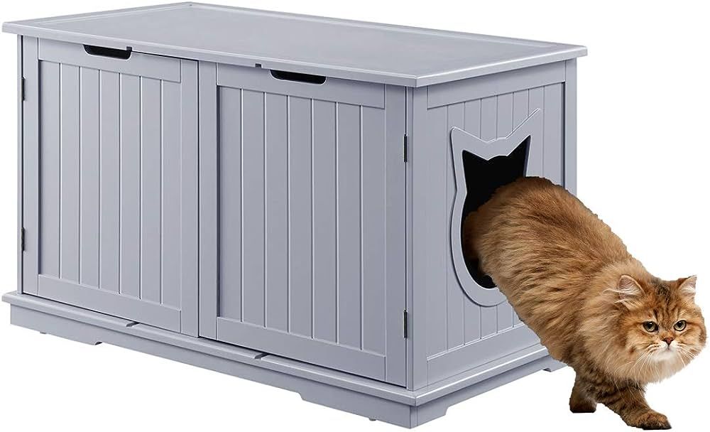 Sweet Barks X-Large Designer Cat Washroom Storage Bench Cat Litter Box Enclosure Furniture Box Ho... | Amazon (US)