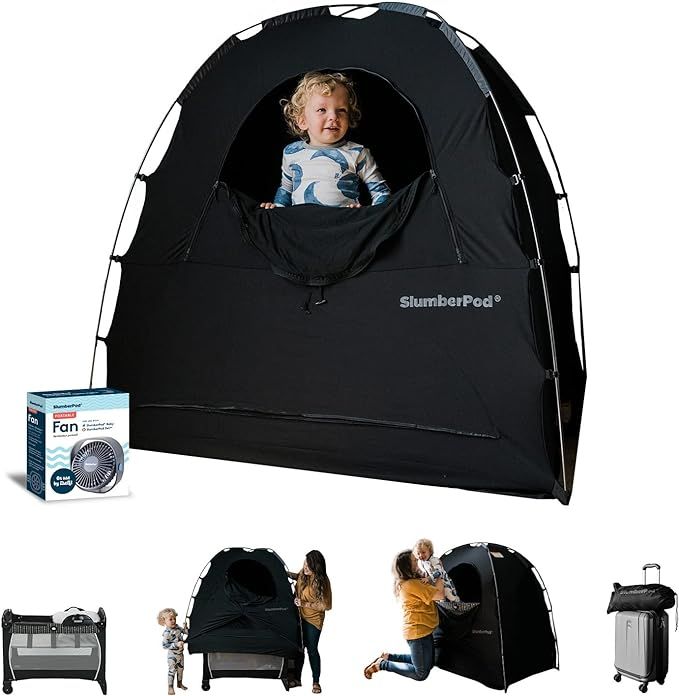 Amazon.com: SlumberPod and Fan Combo 2.0, Portable Privacy Pod Blackout Canopy Crib Cover, Sleepi... | Amazon (US)