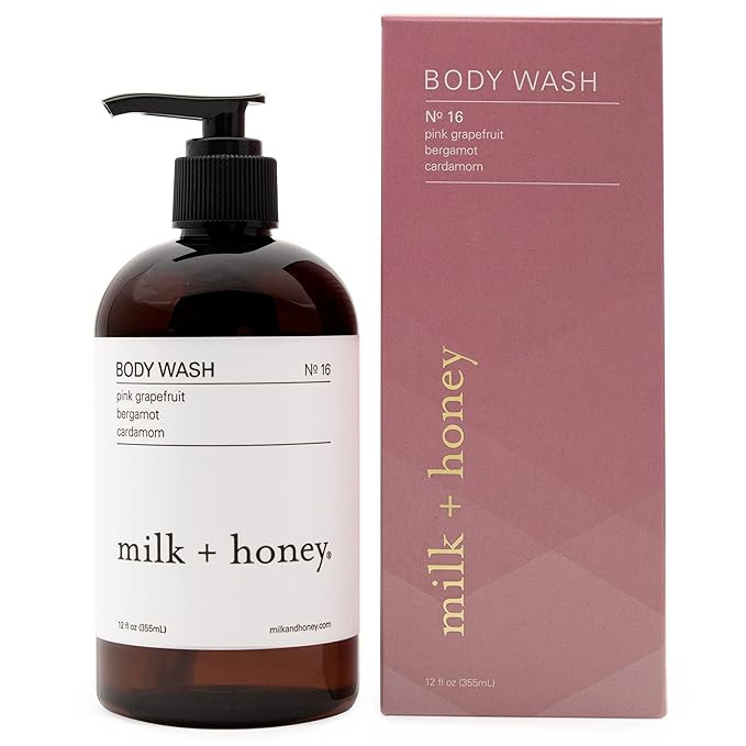 milk + honey Gentle Body Wash, No. 16, with Pink Grapefruit, Bergamot, and Cardamom, Body Wash fo... | Amazon (US)