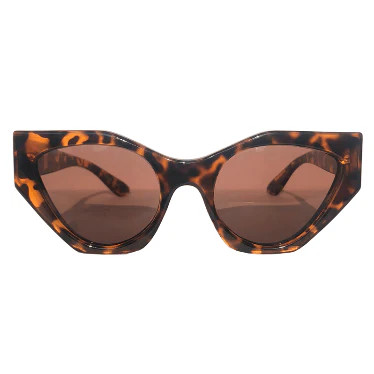 Cat New Sun - Turtle Print Geometric Sunglasses w/ Hazel Lenses | AC Brazil (US)