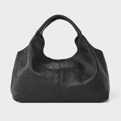 Pebbled Leather Slouchy Shoulder Tote Bag - A New Day™ Black | Target