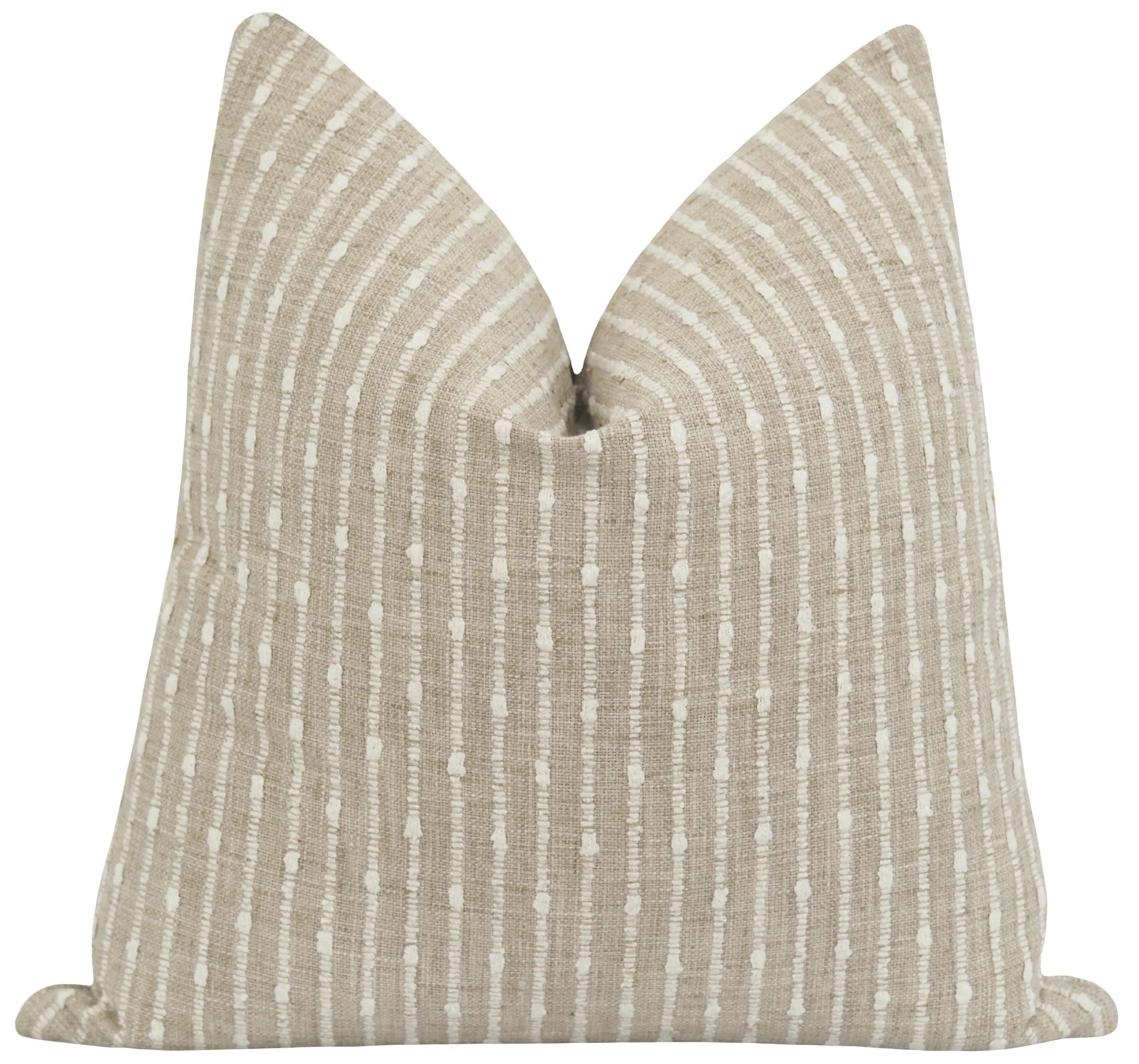 Aberdeen Sand Woven Stripe Pillow | Land of Pillows