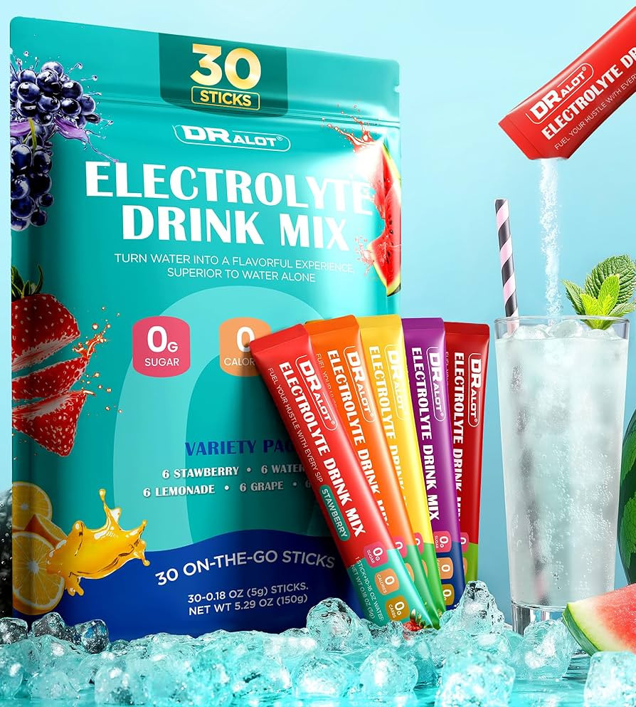 Juicy Splash 30 Packs Sugar Free Electrolytes Powder w/Natural Flavor, Liquid Daily IV Recharge+T... | Amazon (US)