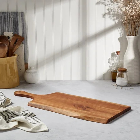 Denmark Tools for Cooks Artisanal Acacia Serving Collection- Wood Cutting Chopping Board Platter Tray Large 24 Rectangular Live Edge Paddle Cheese Board | Walmart (US)