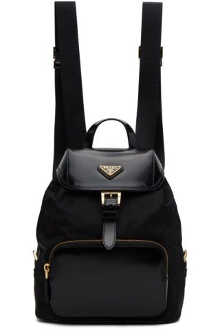 Black Medium Re-Nylon Backpack | SSENSE