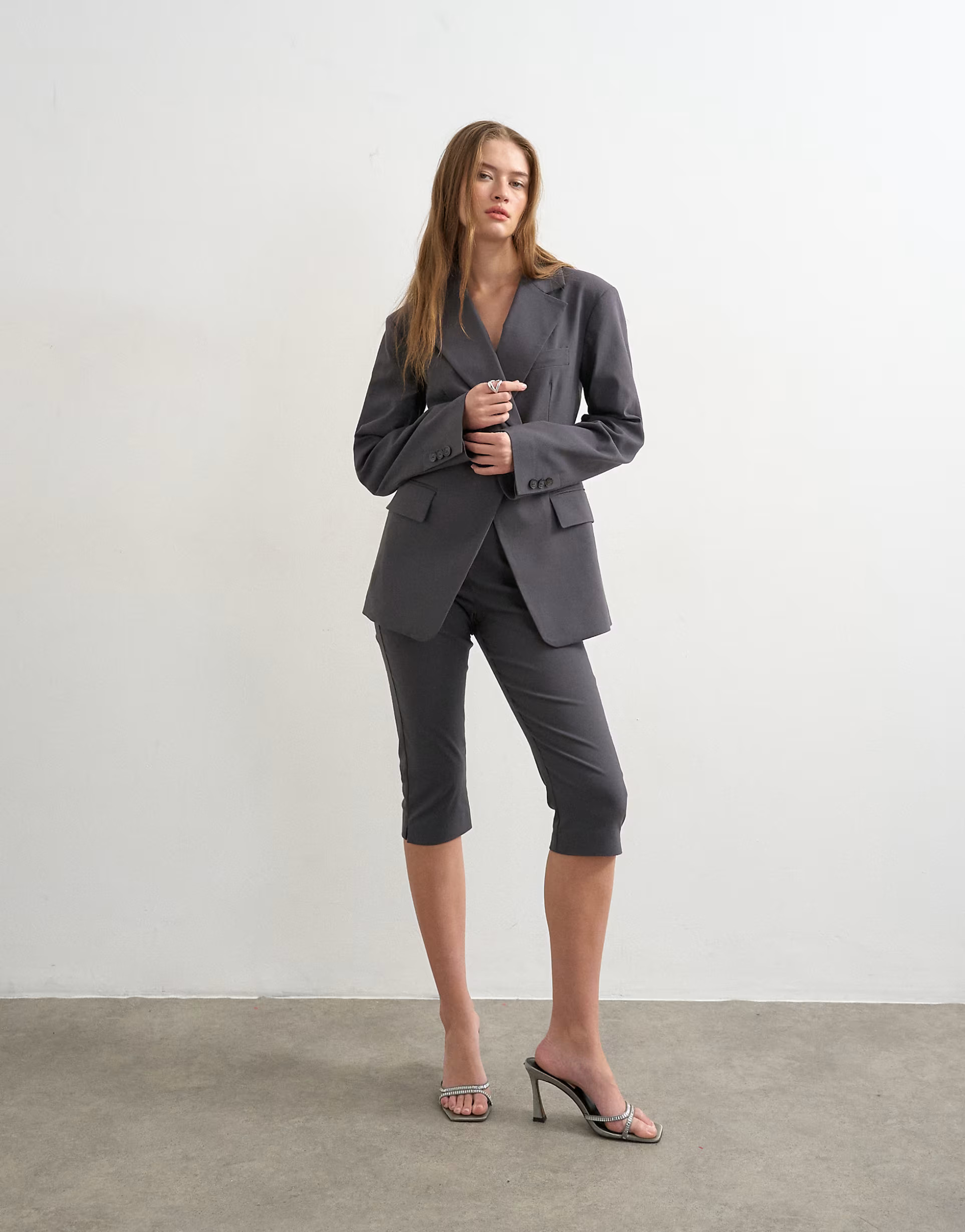 Topshop \u2013 Schlichter, taillierter Blazer in Anthrazit, Kombiteil | ASOS (Global)
