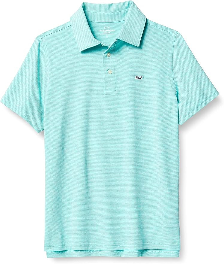 vineyard vines Boys' Short Sleeve St. Jean Stripe Sankaty Polo | Amazon (US)