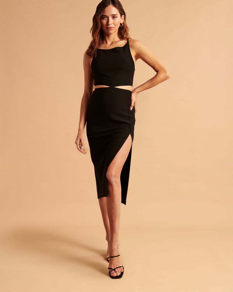 Women's Boatneck Side Cutout Midi Dress | Women's Dresses & Jumpsuits | Abercrombie.com | Abercrombie & Fitch (US)
