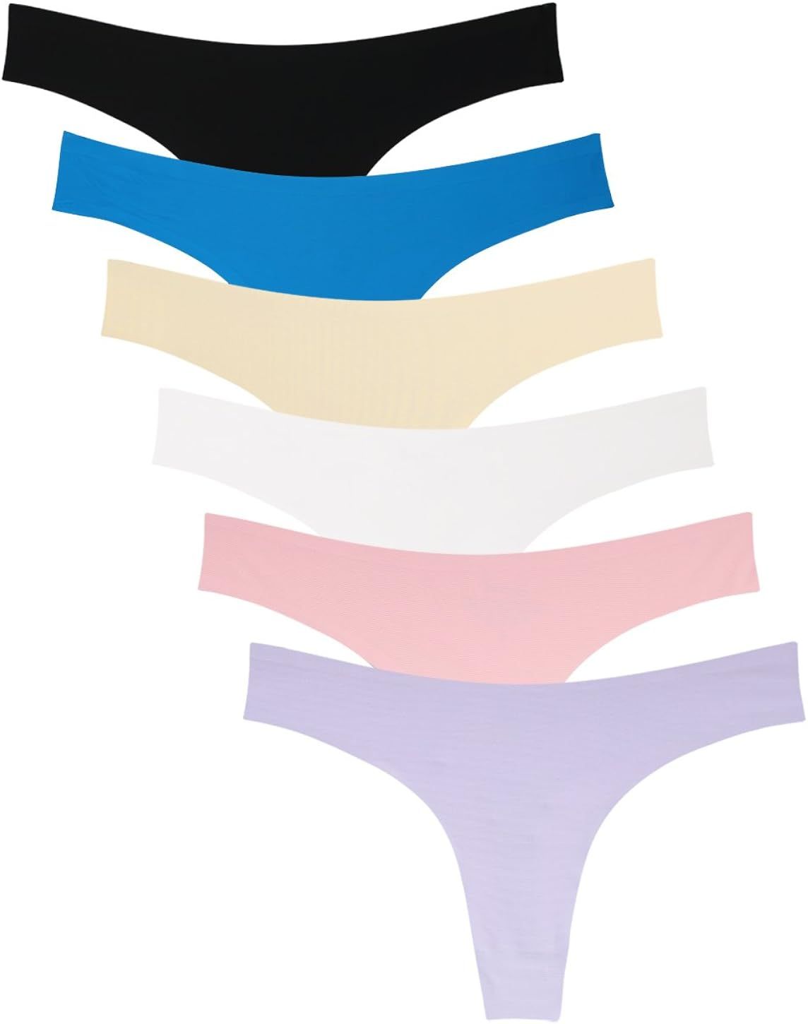 Wealurre Women's Microfiber Low Rise No Show Thong Pantie | Amazon (US)
