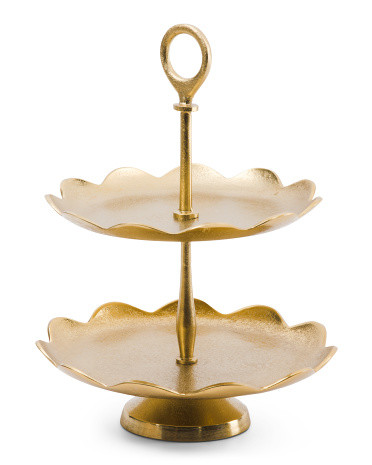 Metal Scalloped Two Tier Server | TJ Maxx