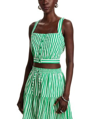 Stripe Button Front Crop Top - Exclusive | Bloomingdale's (US)