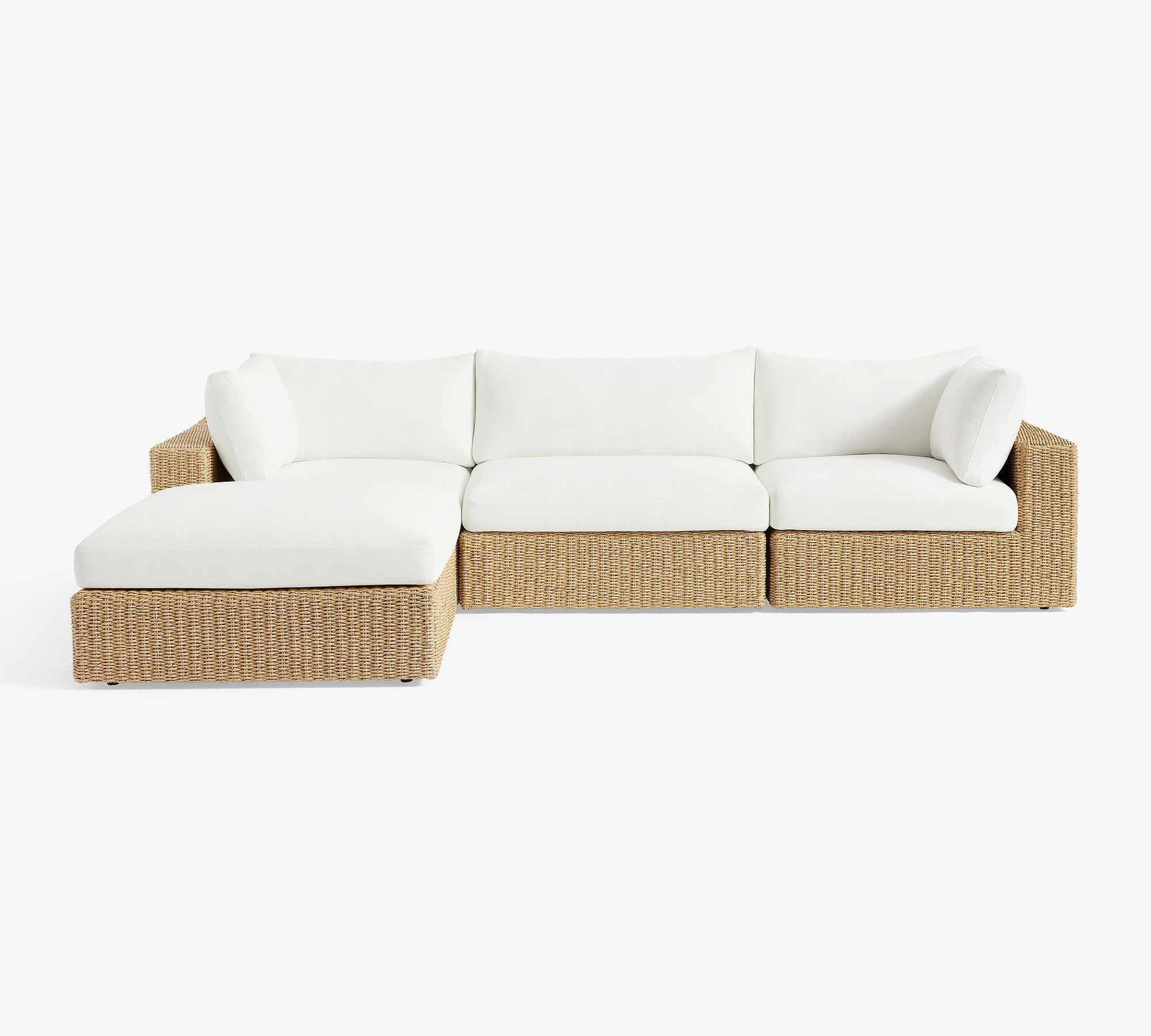Kostas Wicker 4-Piece Outdoor Sectional (129") | Pottery Barn (US)