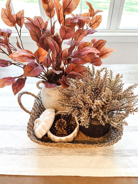 Fall arrangement, Target vase, neutral vase, Fall stems, sea grass basket, tray, pumpkin bowl

#LTKSeasonal #LTKunder50 #LTKhome